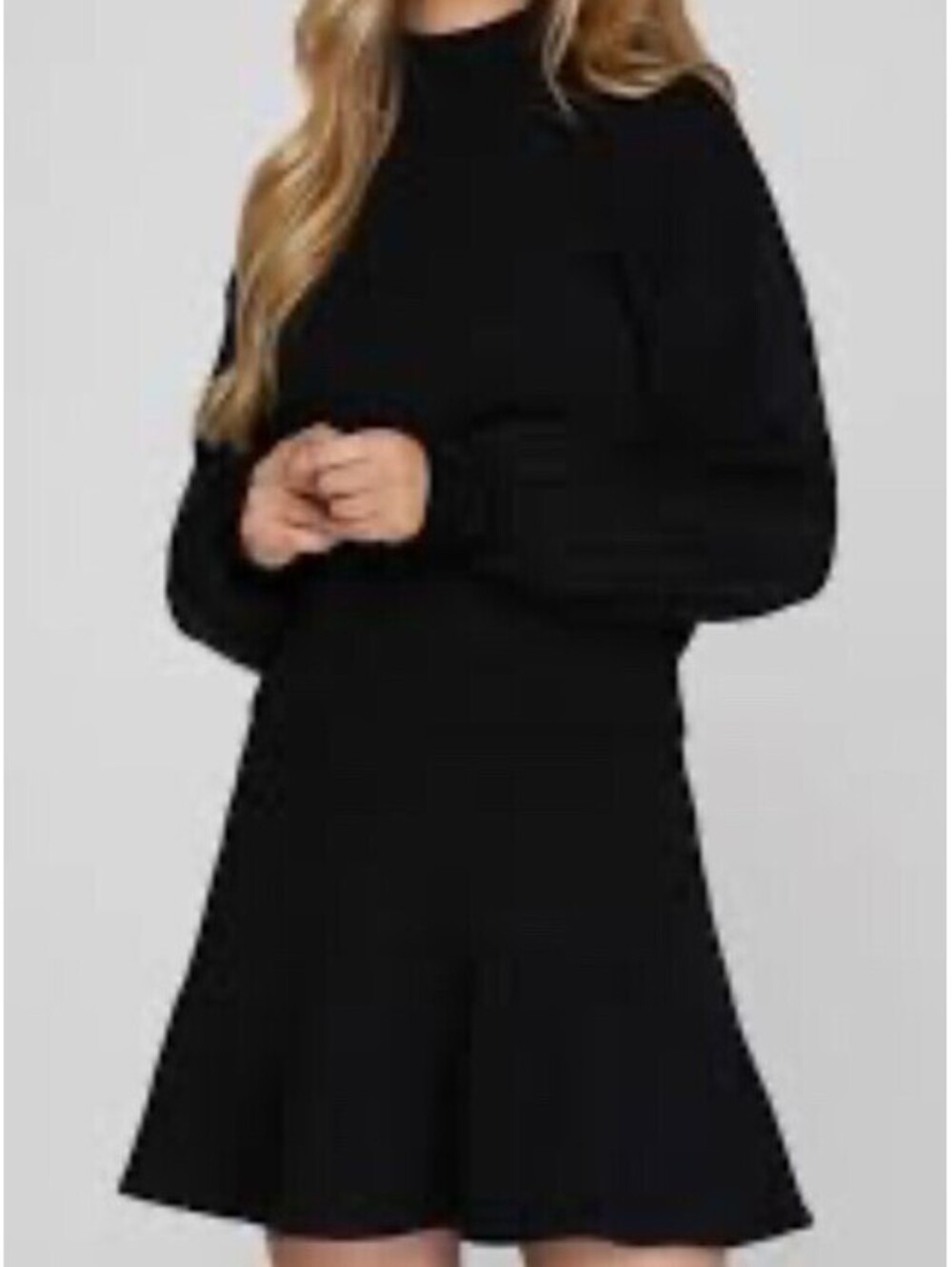House of Harlow ribbed Mock neck Crop sweater & Black 2pc mini Fit & Flared Set
